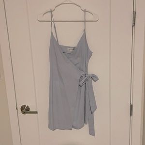 Wrap linen mini dress
